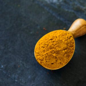 close up of turmeric powder