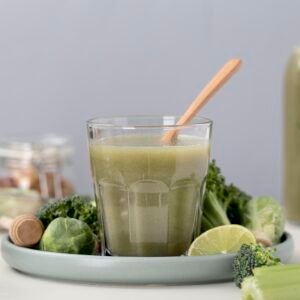 front view green smoothie arrangement