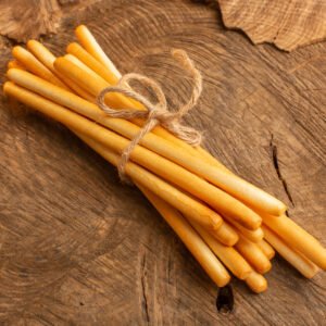 top view stick crackers tied with thin rope wooden desk cracker crisp salt snack photo