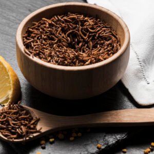 wooden bowl filled with delicious bugs
